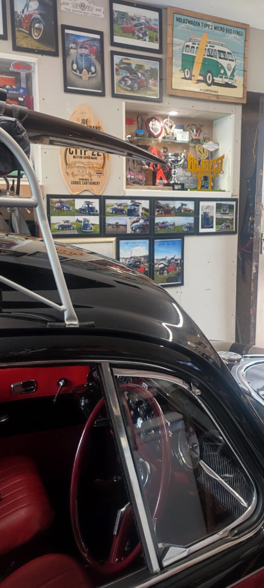 GBR Paintwork awards cabinet showing VW and classic car recognition