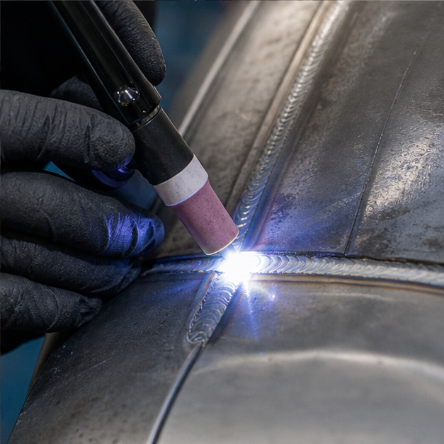 Welding work on automotive metal